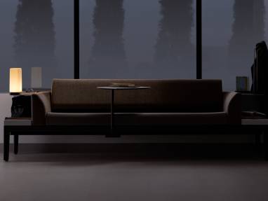 Surround lounge system in a healthcare setting at night
