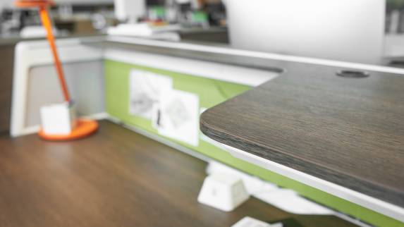 detail shot of Bivi desk with Dash light