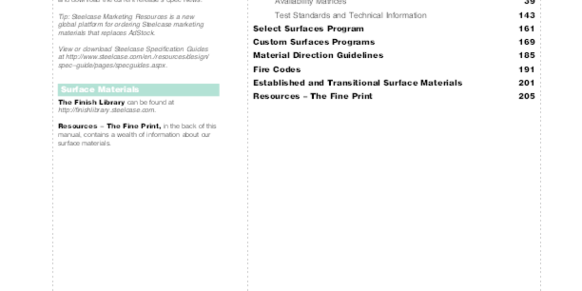 Surface Materials Spec Guide Steelcase
