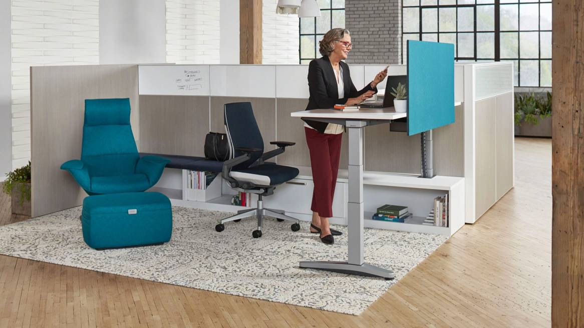 Ology Adjustable Height Computer Desk with Active Touch | Steelcase