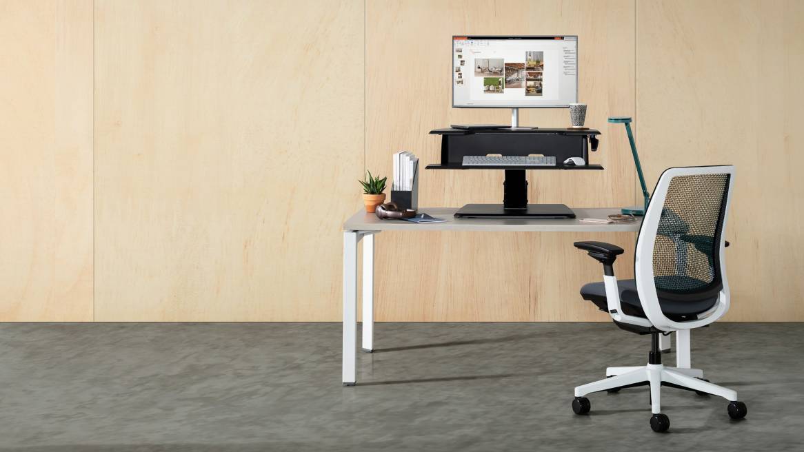 Active Lift Riser Adjustable Sit To Stand Desk Riser Steelcase