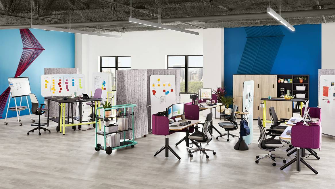 Steelcase Flex Mobile Reconfigurable Office Furniture Collection