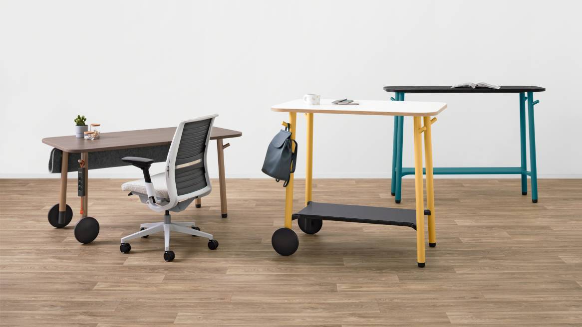 Steelcase Flex Standing Height Rolling Tables Steelcase