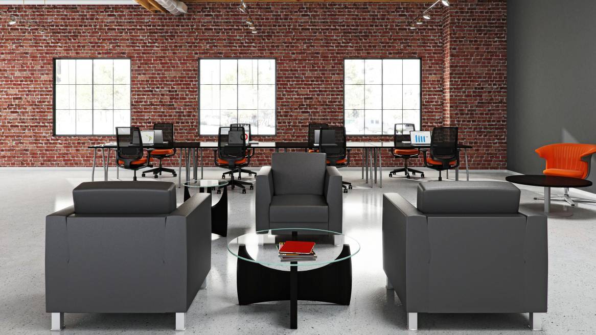 Lincoln Leather Office Lounge Chair By Turnstone Steelcase