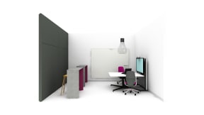 Coalesse Enea Stool Steelcase SILQ Chair Polyvision Flow Steelcase media:scape Steelcase Campfire Slim Table Steelcase V.I.A. Walls