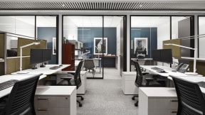 work space with Think chairs