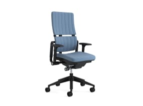 Please task chair with signature stitching on white background