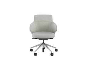 Massaud Low Back Conference Chair Loop Arm, on Casters