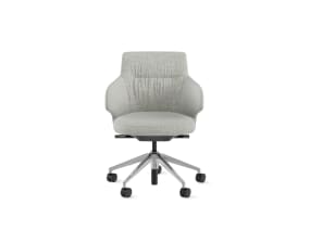 Massaud Low Back Duvet Conference Chair Loop Arm, on Casters