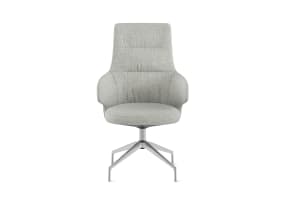 Massaud Mid Back Duvet Conference Chair Integrated Arm, on Glides