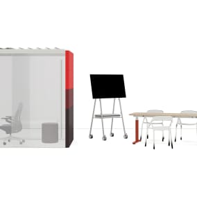Planning Ideas Migration SE Pro Desk, Orangebox Air-23 Flex Team Cart, Flex Markerboard Solutions, Flex Office Desk Basket & Desk Accessories, Coalesse LessThanFive, Bolia Grab, Roam Cart, Gesture Chair, Soto Mobile Caddy