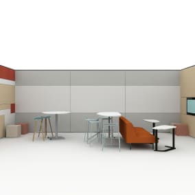 Steelcase Enea Stool, Steelcase Ottoman, Steelcase Ready Barstool, Steelcase Sistema Lounge, Steelcase VIA Walls, Steelcase Elbrook