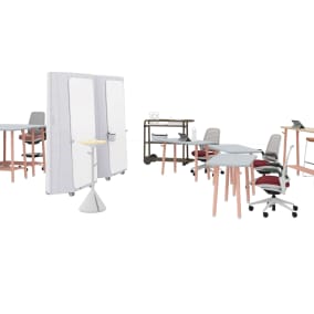 Steelcase Flex Collection, Steelcase Flex Mobile Power, Steelcase Series 1 Chair, Orangebox Cubb Stool