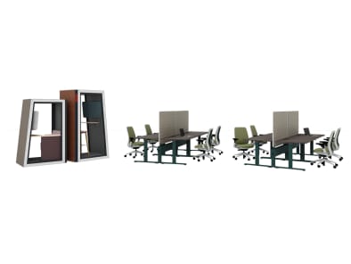 Personal space with Piper Series, Steelcase Series 2, Migration SE, Grab Pouf, Steelcase Flex Collection, Lagunitas Lounge, Think and Ology