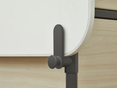 Close up of board clips on Steelcase Flex Active Frames