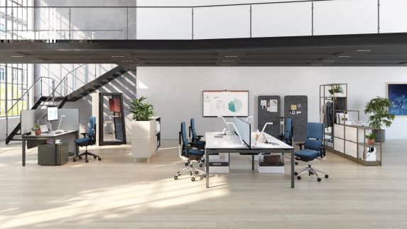 Reconnect with coworkers at this drop-in team neighborhood near a leader’s owned workstation.