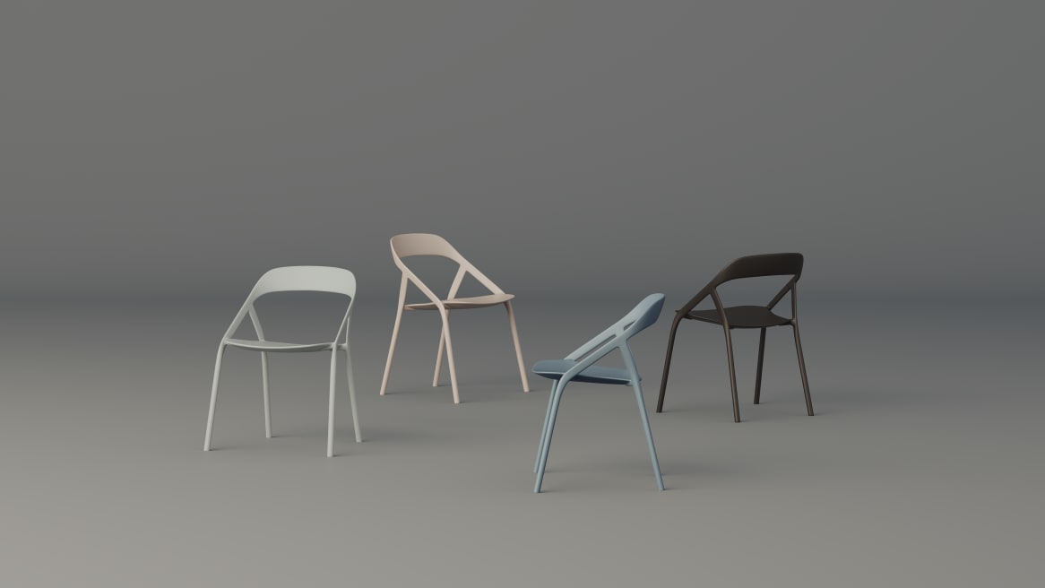 LessThanFive Chairs on a grey background