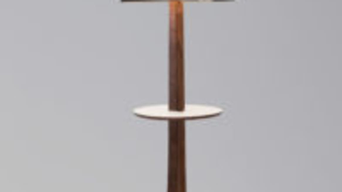 Nauta Floor Lamp with Shelf - Brushed Aluminum