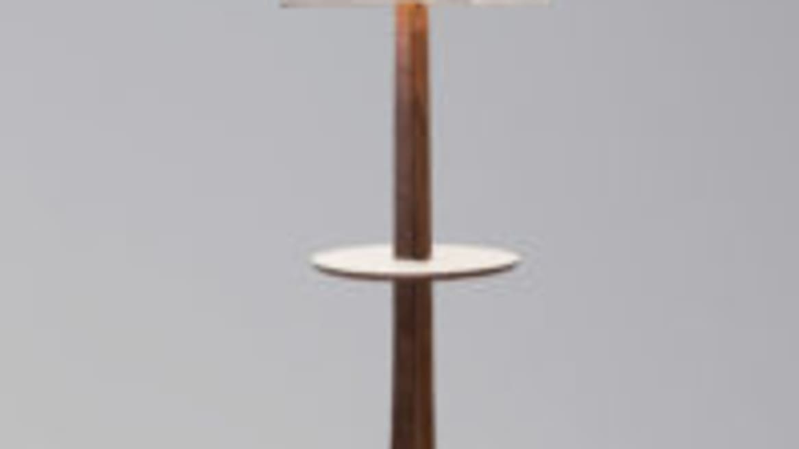 Nauta Floor Lamp with Shelf - Brushed Aluminum