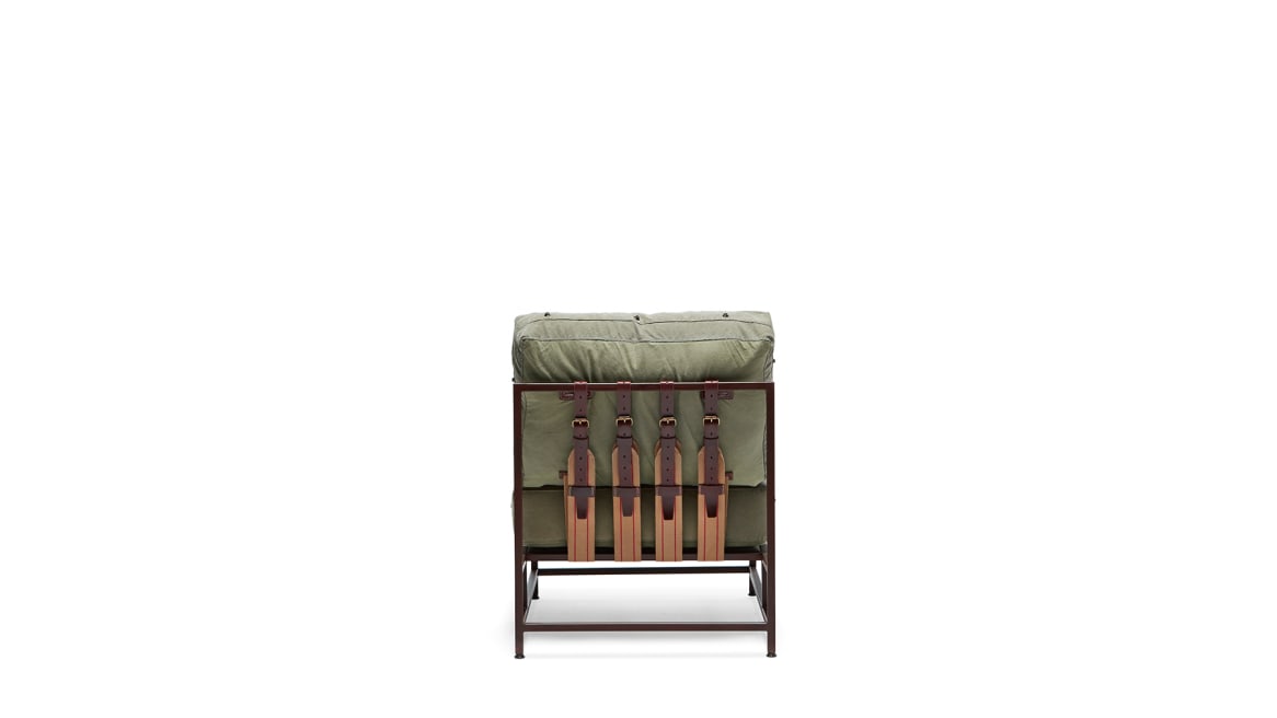 Military Canvas & Marbled Rust Chair