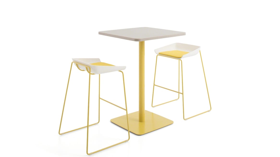 Scoop Stool w/ upholstered seat
