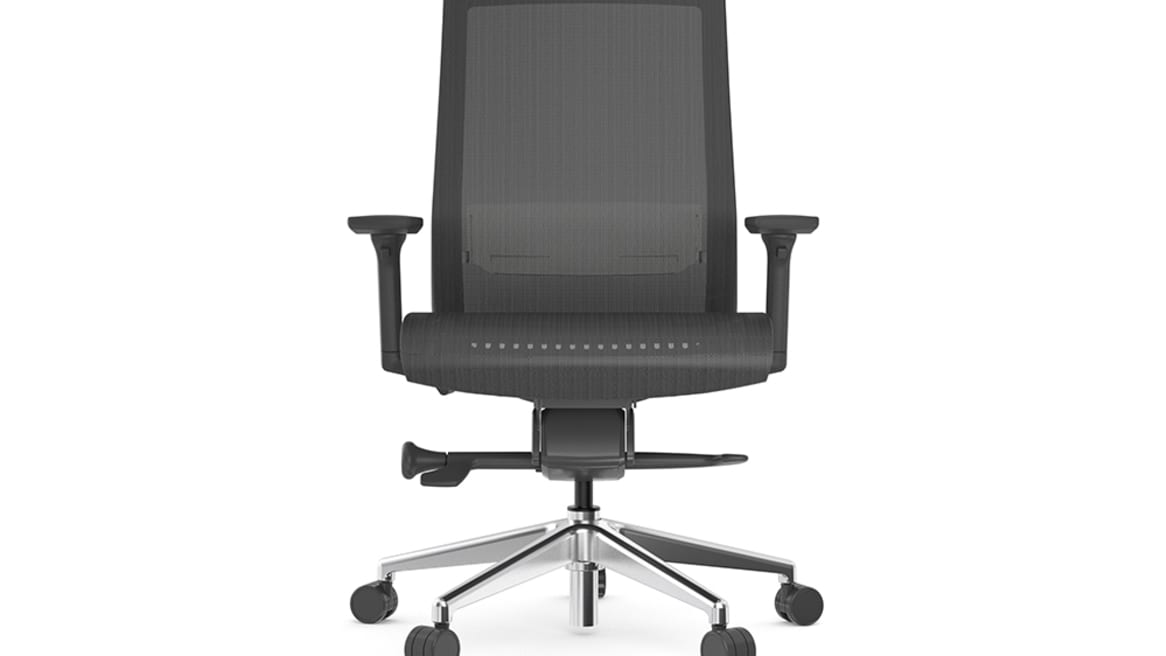 ZILO - Black, Mesh Seat, Polished Aluminum Base