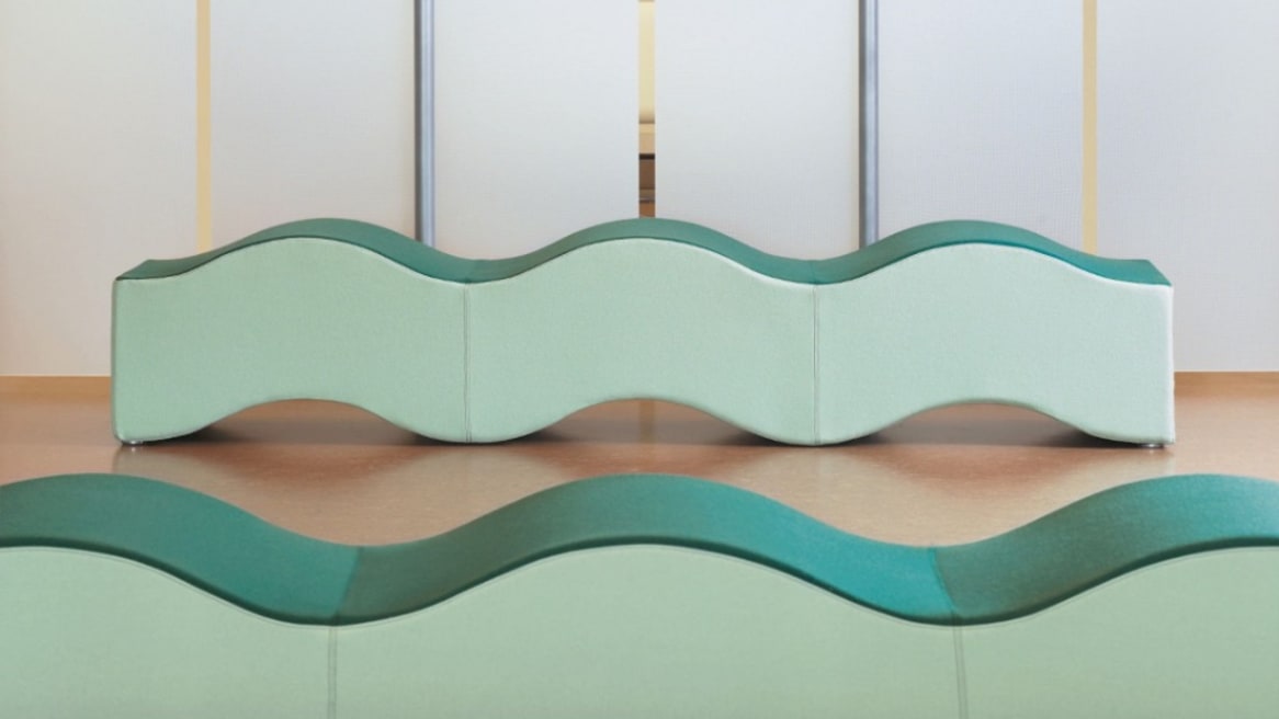 Ripple Upholstered Wave Seat Bench