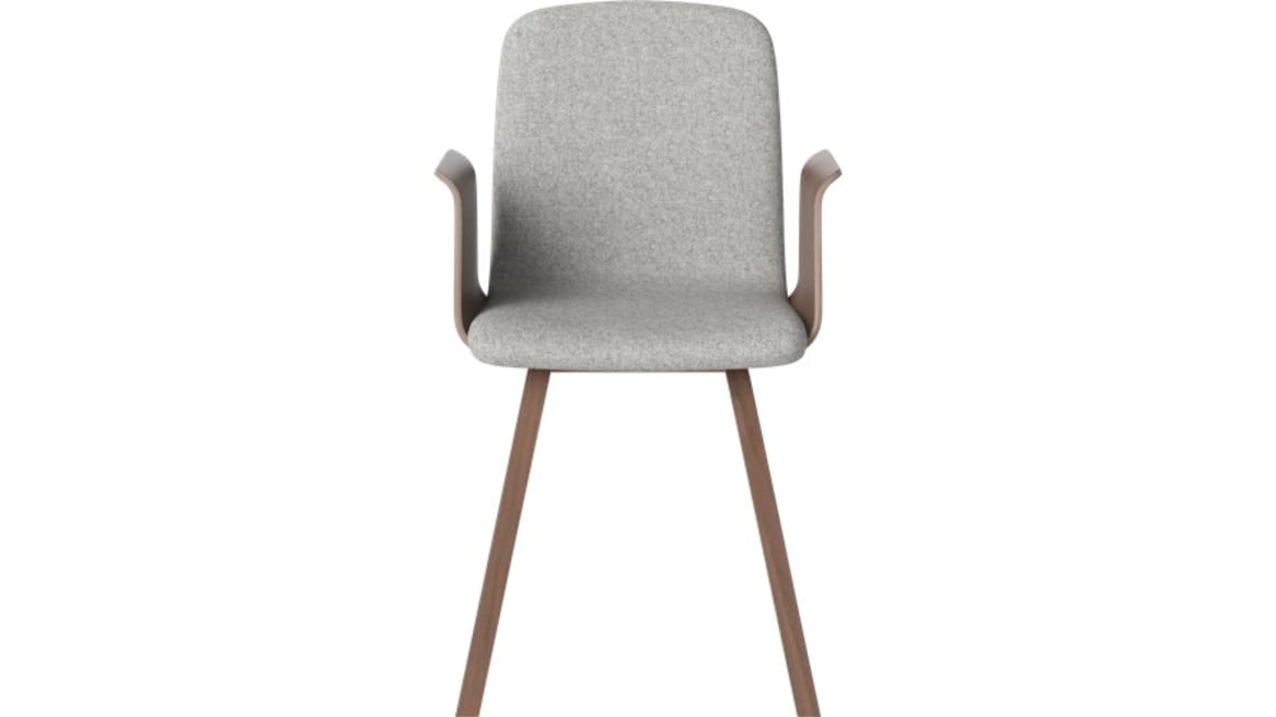 Palm dining chair with armrest and upholstered seat