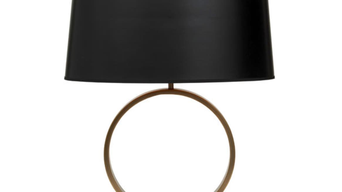 MARCO TABLE LAMP - Aged Brass w/ Shade