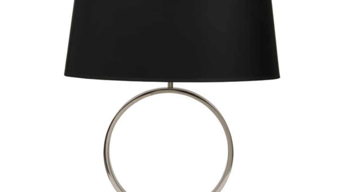 MARCO POLISHED NICKEL TABLE LAMP W/ SHADE