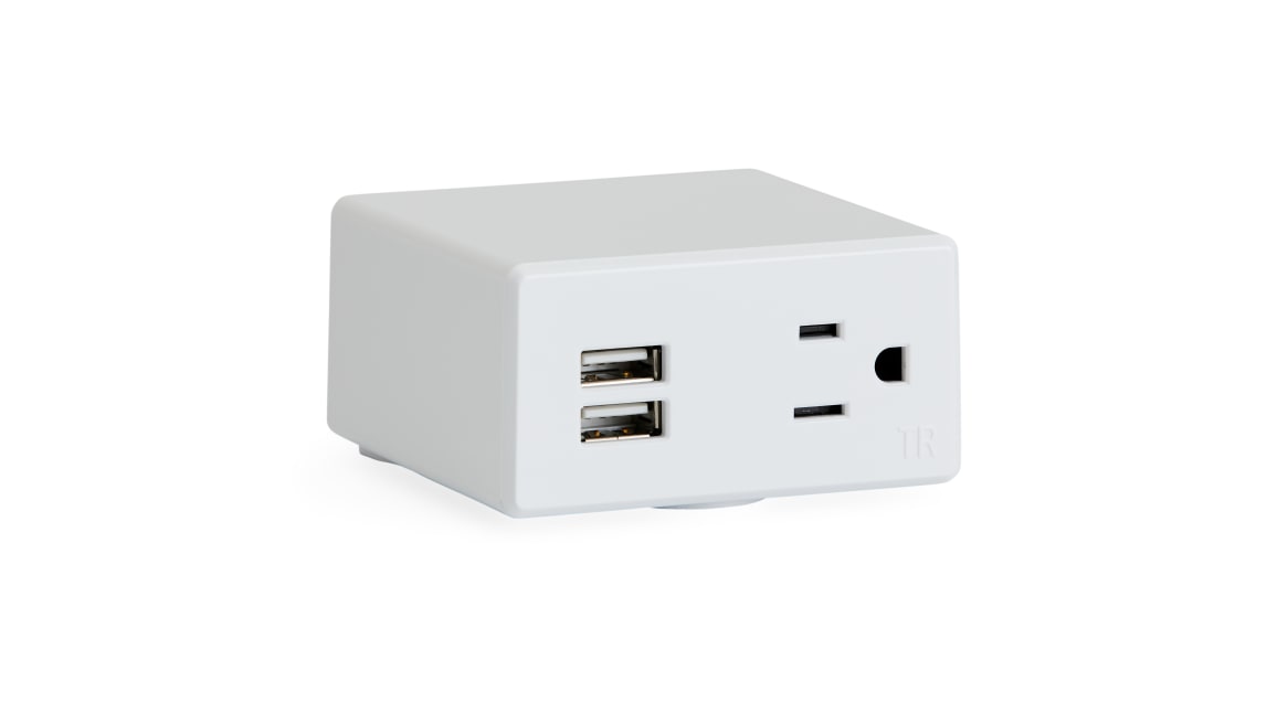close up to Steelcase Powerstrip Intro cube
