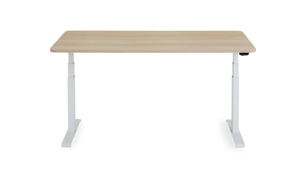 on white image of Solo Sit-to-Stand wooden desk