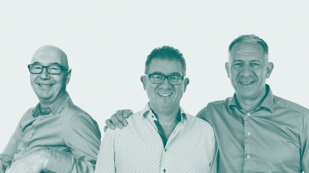 Three men, the founders of Orangebox