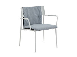 simple lounge with gray cushion and white base