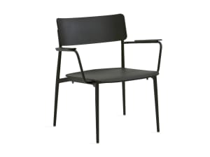 all black Simple Lounge Chair by Turnstone on white background