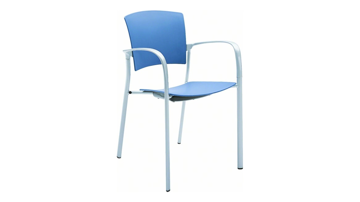 Enea Stacker Chair with Arms, Polypropylene Seat and Back