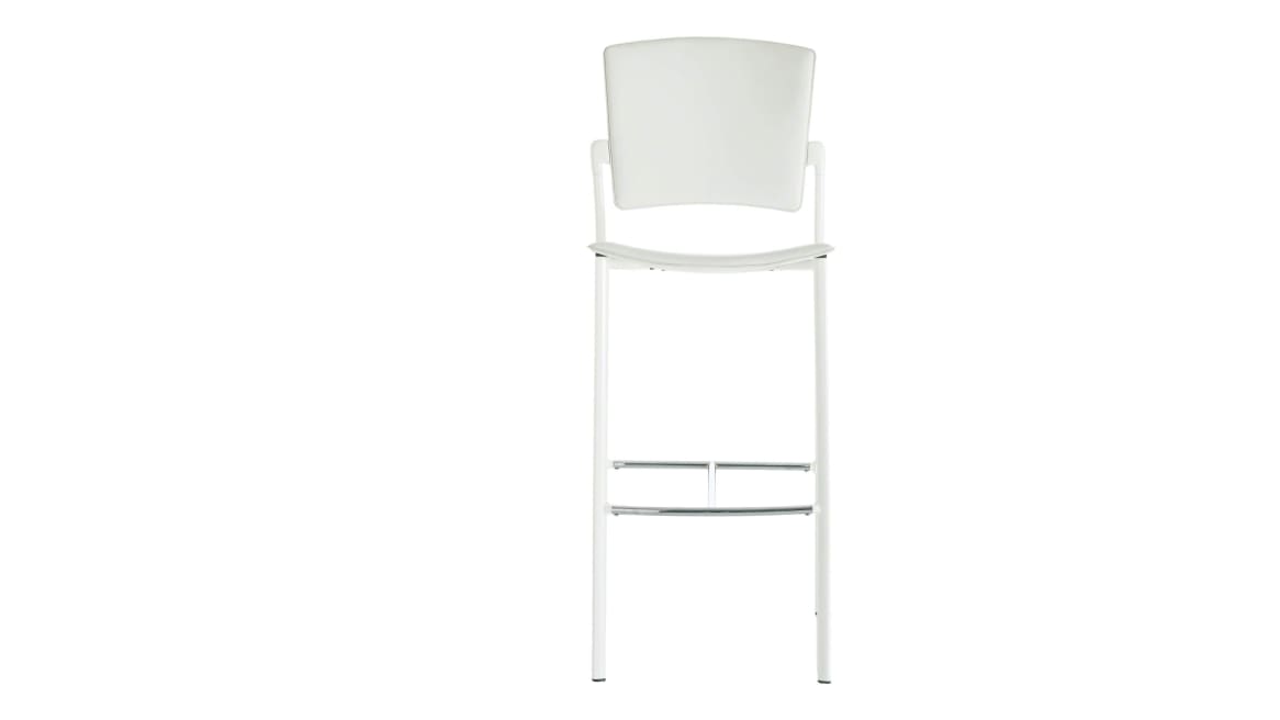 Enea Armless Bar-Height Stool without Arms, Upholstered Seat and Back