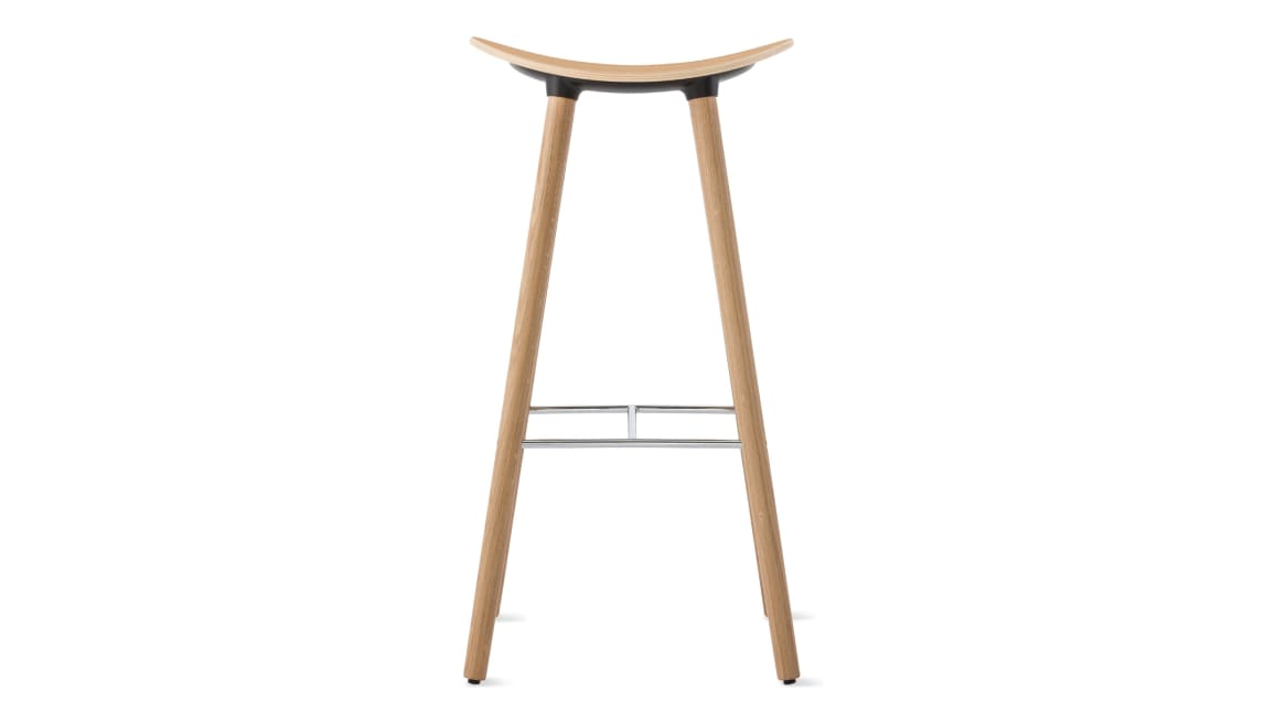 Enea Cafe Wood Stool, Counter-Height, Wood Seat