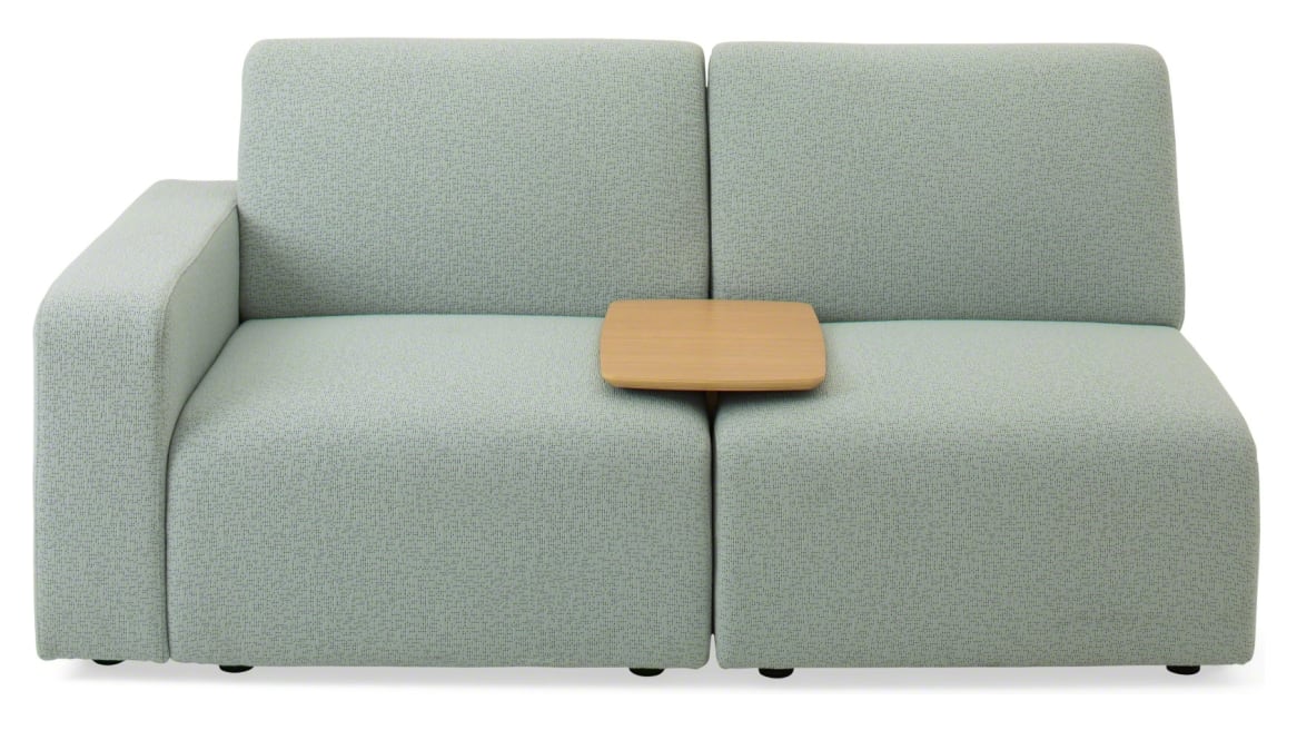 Sistema Lounge System 2-Seat Lounge with Fully-Upholstered Base: Mid-Back Lounge with Arm + Mid-Back Armless Lounge
