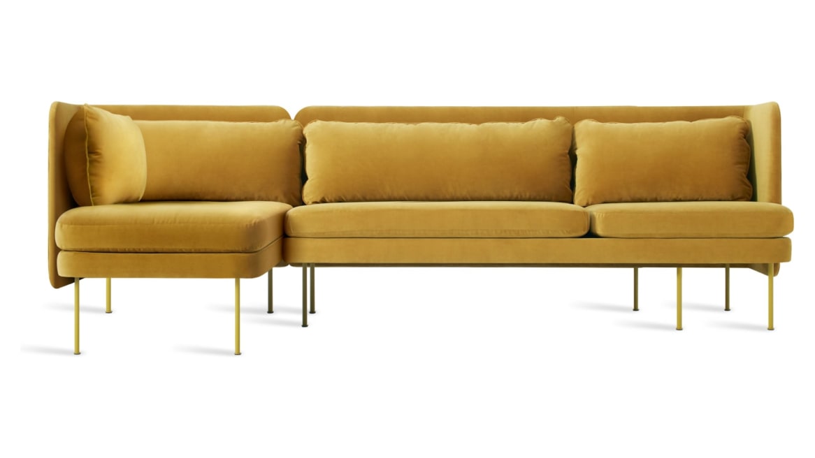 Bloke Armless Velvet Sofa with Chaise