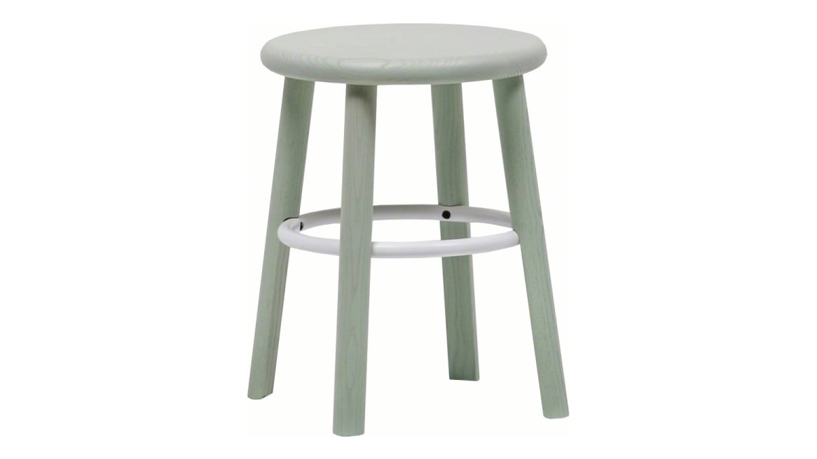 Solo Low Stool, Turquoise Ash