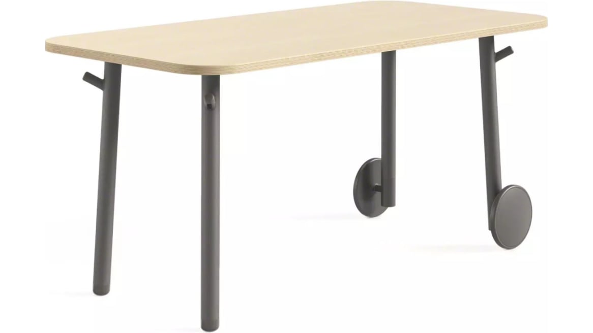 Flex Work Table —Seated Height w/ two glides and two wheels