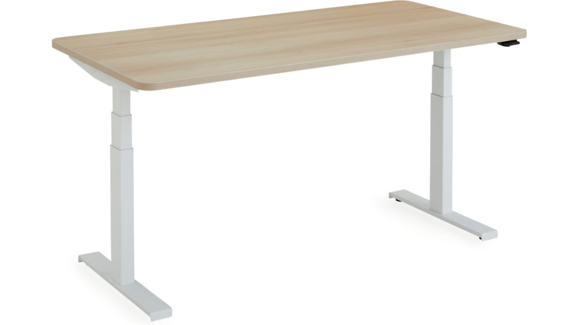 on white image of Solo Sit-to-Stand wooden desk