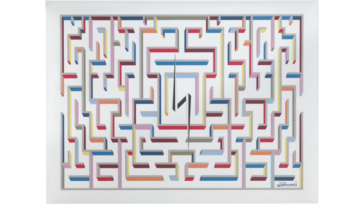 Snowsound Art - 47" x 63" - White Panel - Gio Ponti - Labyrinth