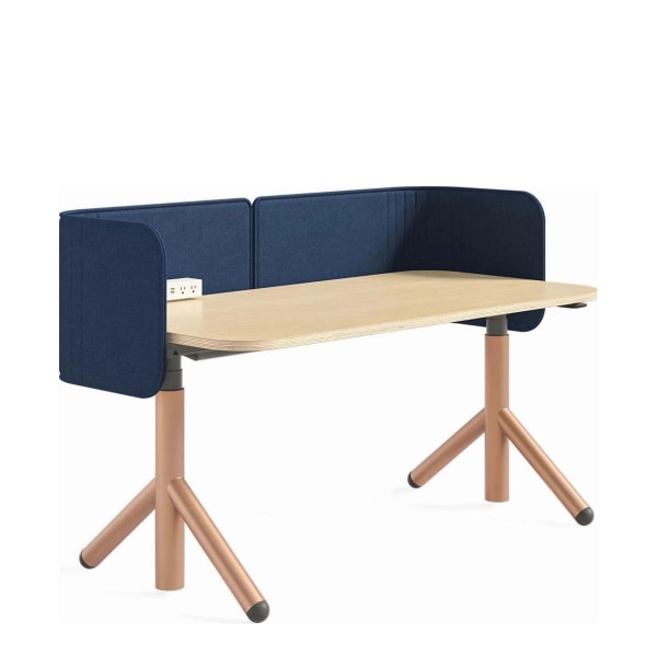 Matching 3 Drawer Pedestal 1600mm Steelcase Straight Bench Style Desk Maple 