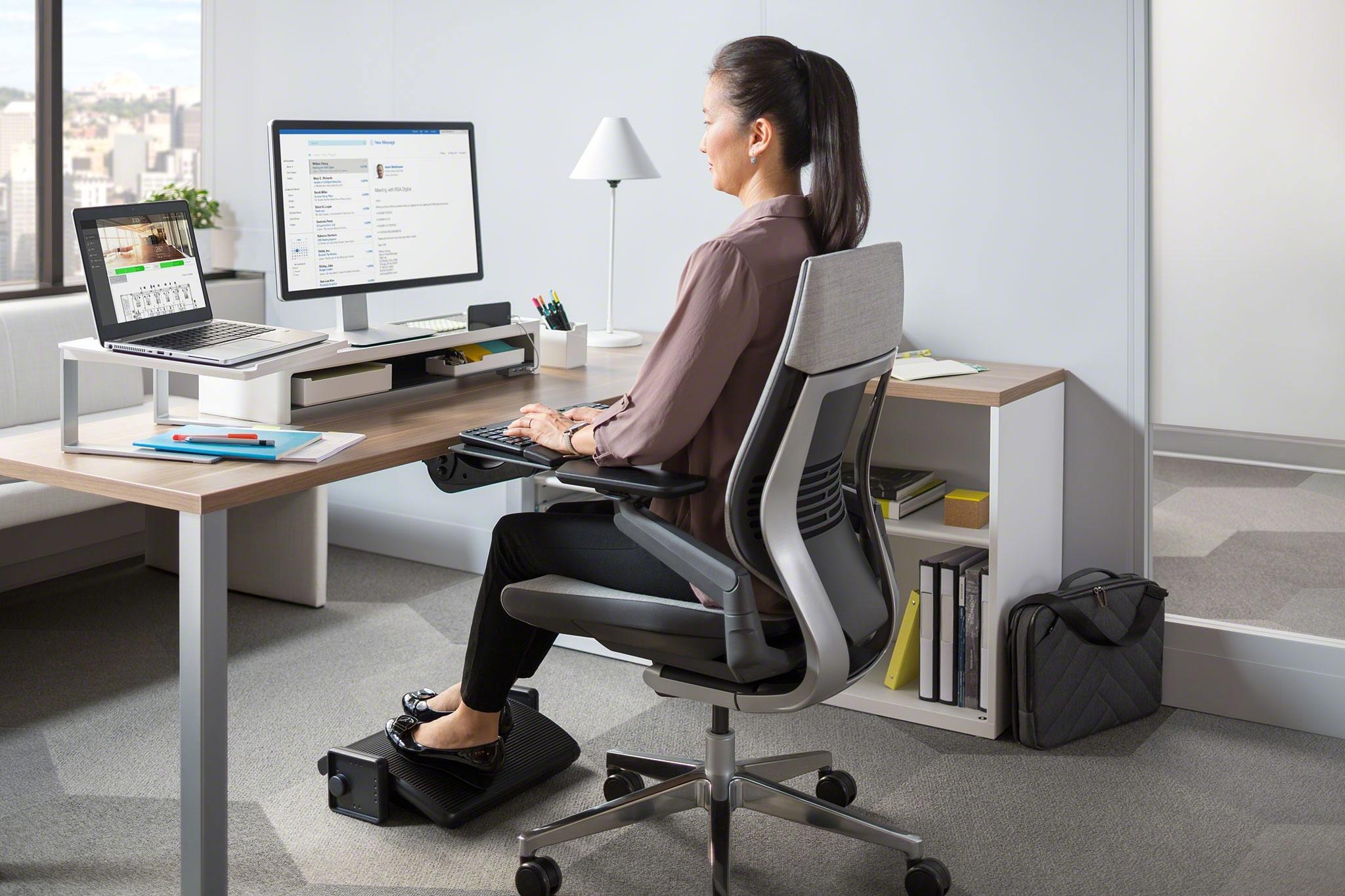 SOTO Computer Monitor Bridge Riser Steelcase