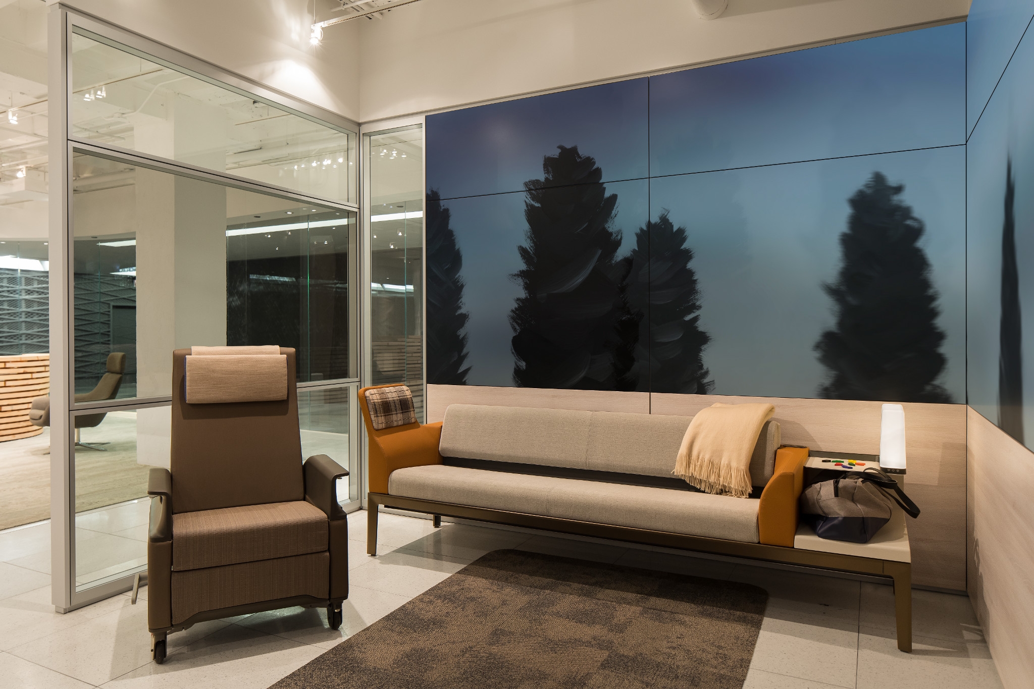 Empath Medical Recliner Chair with Wheels for Patients Steelcase